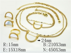 HY Wholesale Jewelry 316L Stainless Steel Earrings Necklace Jewelry Set-HY50S0317JFG