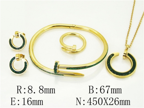 HY Wholesale Jewelry 316L Stainless Steel Earrings Necklace Jewelry Set-HY50S0361JTT
