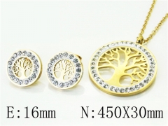 HY Wholesale Jewelry 316L Stainless Steel Earrings Necklace Jewelry Set-HY02S2884HBB