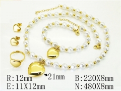 HY Wholesale Jewelry 316L Stainless Steel Earrings Necklace Jewelry Set-HY50S0301JGG