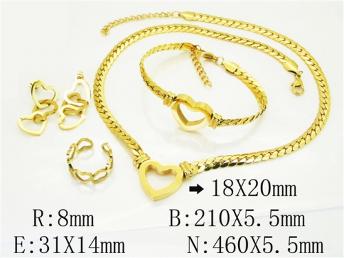 HY Wholesale Jewelry 316L Stainless Steel Earrings Necklace Jewelry Set-HY50S0373JAA