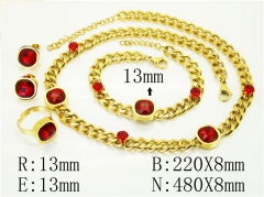 HY Wholesale Jewelry 316L Stainless Steel Earrings Necklace Jewelry Set-HY50S0308JGG