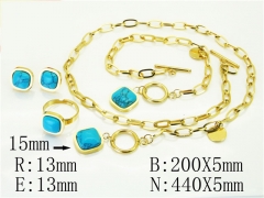HY Wholesale Jewelry 316L Stainless Steel Earrings Necklace Jewelry Set-HY50S0274JQQ