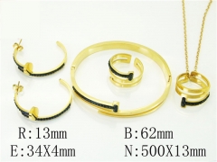 HY Wholesale Jewelry 316L Stainless Steel Earrings Necklace Jewelry Set-HY50S0327JED