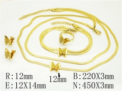 HY Wholesale Jewelry 316L Stainless Steel Earrings Necklace Jewelry Set-HY50S0281JRR