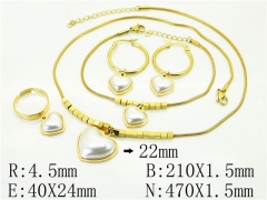 HY Wholesale Jewelry 316L Stainless Steel Earrings Necklace Jewelry Set-HY50S0323JFV