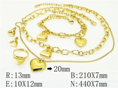 HY Wholesale Jewelry 316L Stainless Steel Earrings Necklace Jewelry Set-HY50S0268JWW