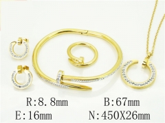 HY Wholesale Jewelry 316L Stainless Steel Earrings Necklace Jewelry Set-HY50S0359JUU