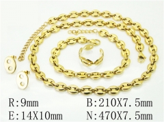 HY Wholesale Jewelry 316L Stainless Steel Earrings Necklace Jewelry Set-HY50S0266JQQ