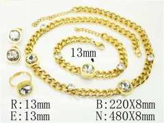 HY Wholesale Jewelry 316L Stainless Steel Earrings Necklace Jewelry Set-HY50S0306JSS