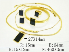 HY Wholesale Jewelry 316L Stainless Steel Earrings Necklace Jewelry Set-HY50S0370JCC