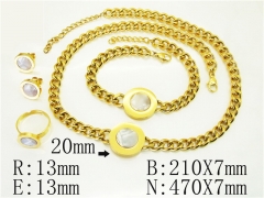 HY Wholesale Jewelry 316L Stainless Steel Earrings Necklace Jewelry Set-HY50S0383JBV