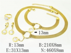 HY Wholesale Jewelry 316L Stainless Steel Earrings Necklace Jewelry Set-HY50S0378JQW