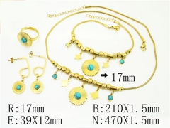 HY Wholesale Jewelry 316L Stainless Steel Earrings Necklace Jewelry Set-HY50S0392JQQ