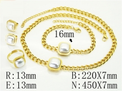 HY Wholesale Jewelry 316L Stainless Steel Earrings Necklace Jewelry Set-HY50S0310JQW