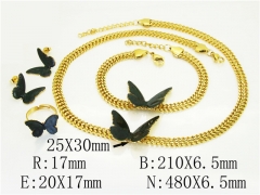 HY Wholesale Jewelry 316L Stainless Steel Earrings Necklace Jewelry Set-HY50S0375JDD