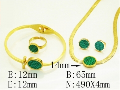 HY Wholesale Jewelry 316L Stainless Steel Earrings Necklace Jewelry Set-HY50S0292JDD