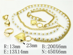 HY Wholesale Jewelry 316L Stainless Steel Earrings Necklace Jewelry Set-HY50S0295JBB