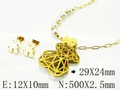 HY Wholesale Jewelry 316L Stainless Steel Earrings Necklace Jewelry Set-HY02S2891HMW