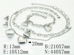 HY Wholesale Jewelry 316L Stainless Steel Earrings Necklace Jewelry Set-HY50S0267IOW