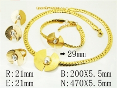 HY Wholesale Jewelry 316L Stainless Steel Earrings Necklace Jewelry Set-HY50S0285JEE