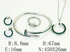 HY Wholesale Jewelry 316L Stainless Steel Earrings Necklace Jewelry Set-HY50S0357IOX