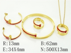 HY Wholesale Jewelry 316L Stainless Steel Earrings Necklace Jewelry Set-HY50S0328JRF