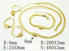 HY Wholesale Jewelry 316L Stainless Steel Earrings Necklace Jewelry Set-HY50S0399JGG