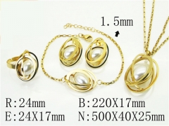 HY Wholesale Jewelry 316L Stainless Steel Earrings Necklace Jewelry Set-HY50S0314JDF