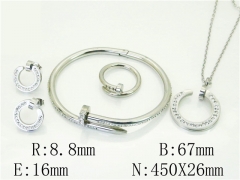 HY Wholesale Jewelry 316L Stainless Steel Earrings Necklace Jewelry Set-HY50S0355IOB