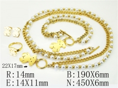 HY Wholesale Jewelry 316L Stainless Steel Earrings Necklace Jewelry Set-HY50S0299JXX