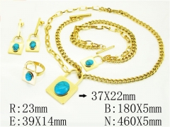 HY Wholesale Jewelry 316L Stainless Steel Earrings Necklace Jewelry Set-HY50S0324JGB
