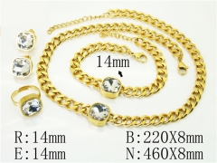 HY Wholesale Jewelry 316L Stainless Steel Earrings Necklace Jewelry Set-HY50S0302JDD