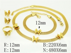 HY Wholesale Jewelry 316L Stainless Steel Earrings Necklace Jewelry Set-HY50S0279JYY