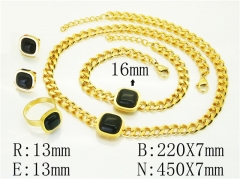 HY Wholesale Jewelry 316L Stainless Steel Earrings Necklace Jewelry Set-HY50S0313JCV