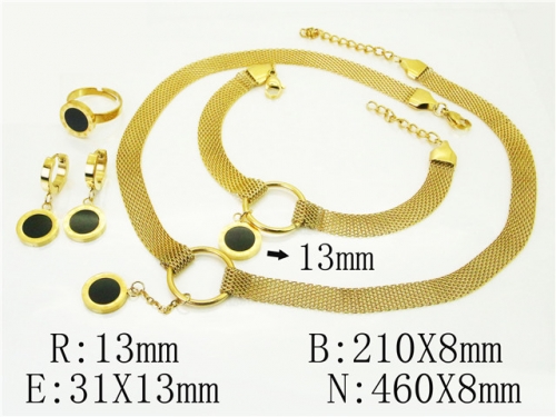 HY Wholesale Jewelry 316L Stainless Steel Earrings Necklace Jewelry Set-HY50S0379JDD
