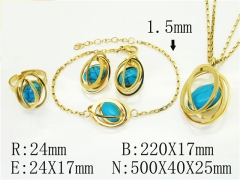HY Wholesale Jewelry 316L Stainless Steel Earrings Necklace Jewelry Set-HY50S0316JTY