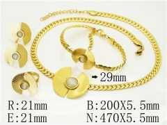 HY Wholesale Jewelry 316L Stainless Steel Earrings Necklace Jewelry Set-HY50S0284JWW