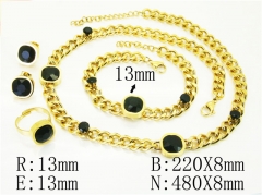 HY Wholesale Jewelry 316L Stainless Steel Earrings Necklace Jewelry Set-HY50S0307JEE