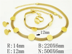 HY Wholesale Jewelry 316L Stainless Steel Earrings Necklace Jewelry Set-HY50S0380JSW