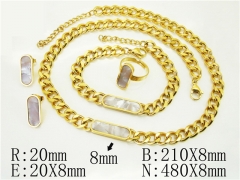 HY Wholesale Jewelry 316L Stainless Steel Earrings Necklace Jewelry Set-HY50S0381JFR