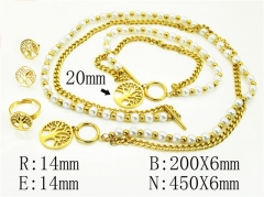 HY Wholesale Jewelry 316L Stainless Steel Earrings Necklace Jewelry Set-HY50S0297JCC