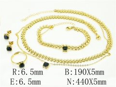 HY Wholesale Jewelry 316L Stainless Steel Earrings Necklace Jewelry Set-HY50S0269JBB