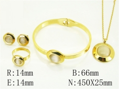 HY Wholesale Jewelry 316L Stainless Steel Earrings Necklace Jewelry Set-HY50S0334JVB