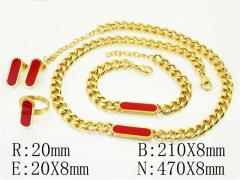 HY Wholesale Jewelry 316L Stainless Steel Earrings Necklace Jewelry Set-HY50S0272JZZ