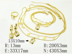 HY Wholesale Jewelry 316L Stainless Steel Earrings Necklace Jewelry Set-HY50S0400JUU