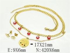 HY Wholesale Jewelry 316L Stainless Steel Earrings Necklace Jewelry Set-HY24S0077HJL
