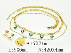 HY Wholesale Jewelry 316L Stainless Steel Earrings Necklace Jewelry Set-HY24S0079H35