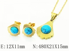 HY Wholesale Jewelry 316L Stainless Steel Earrings Necklace Jewelry Set-HY43S0047NA