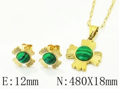 HY Wholesale Jewelry 316L Stainless Steel Earrings Necklace Jewelry Set-HY43S0042NQ